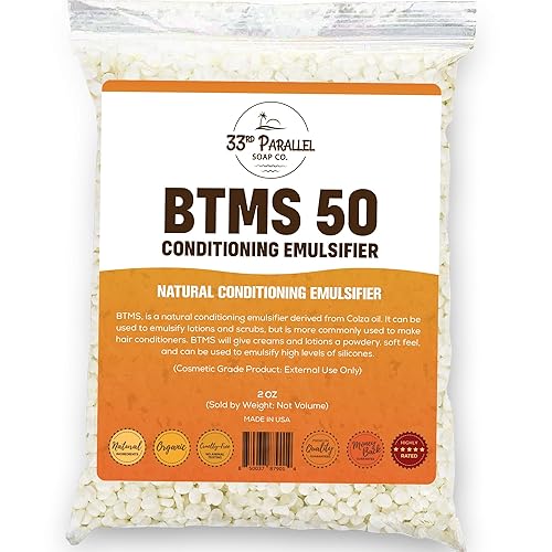 Miniatura 1 de 33rd Paralelo  Emulsionante acondicionador BTMS 50  Tamaños 2 oz a 1 libra  100% natural derivado de plantas  Acondicionador emulsionante de alcohol