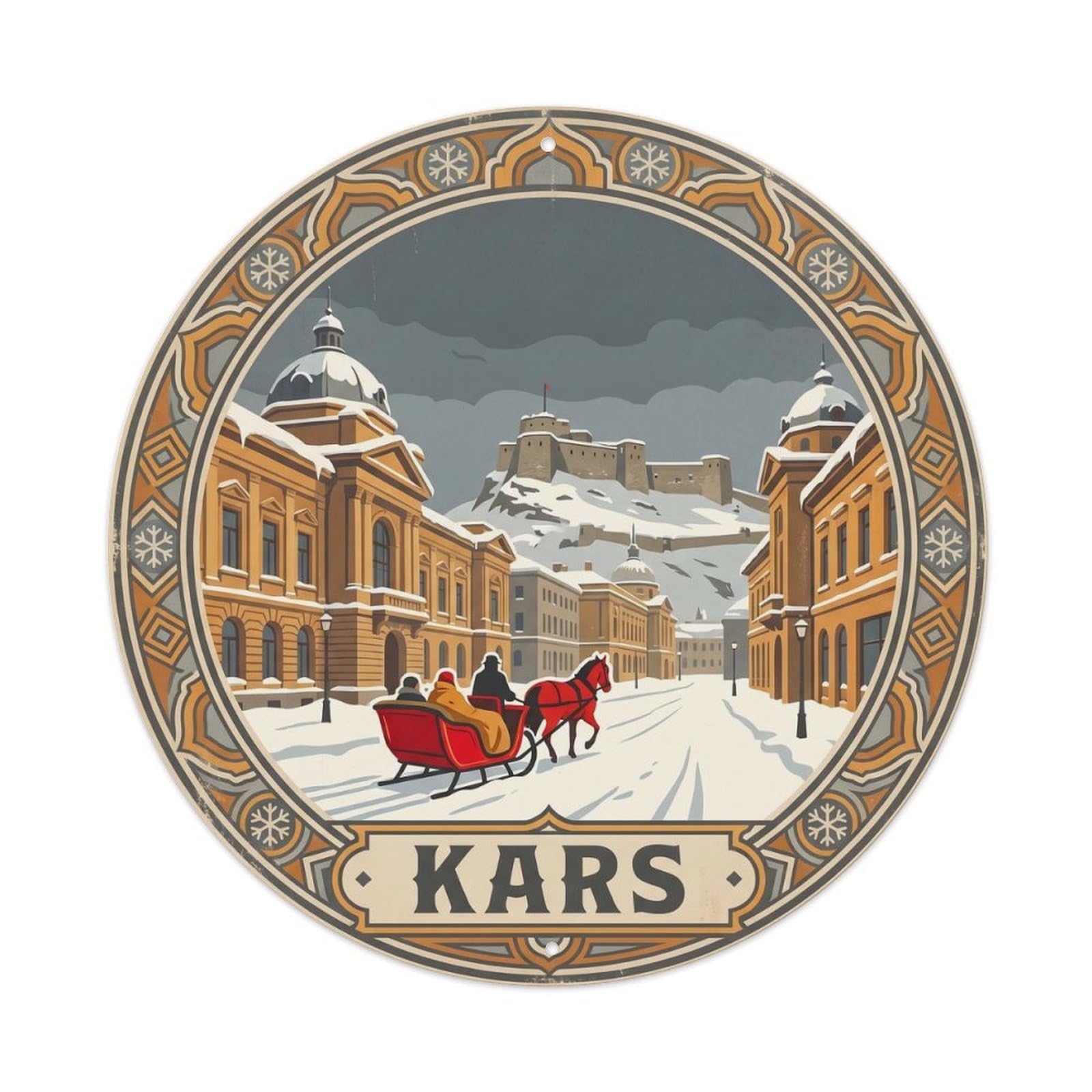 Kars Ani Winter Ancient Heritage Turkey Snow Metal Tin Sign
