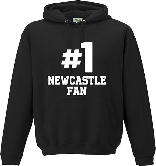 Newcastle Hashtag # Number ONE Fan Premium Kids Hoodie Kids Age 3-4 Black : Amazon.co.uk: Clothing