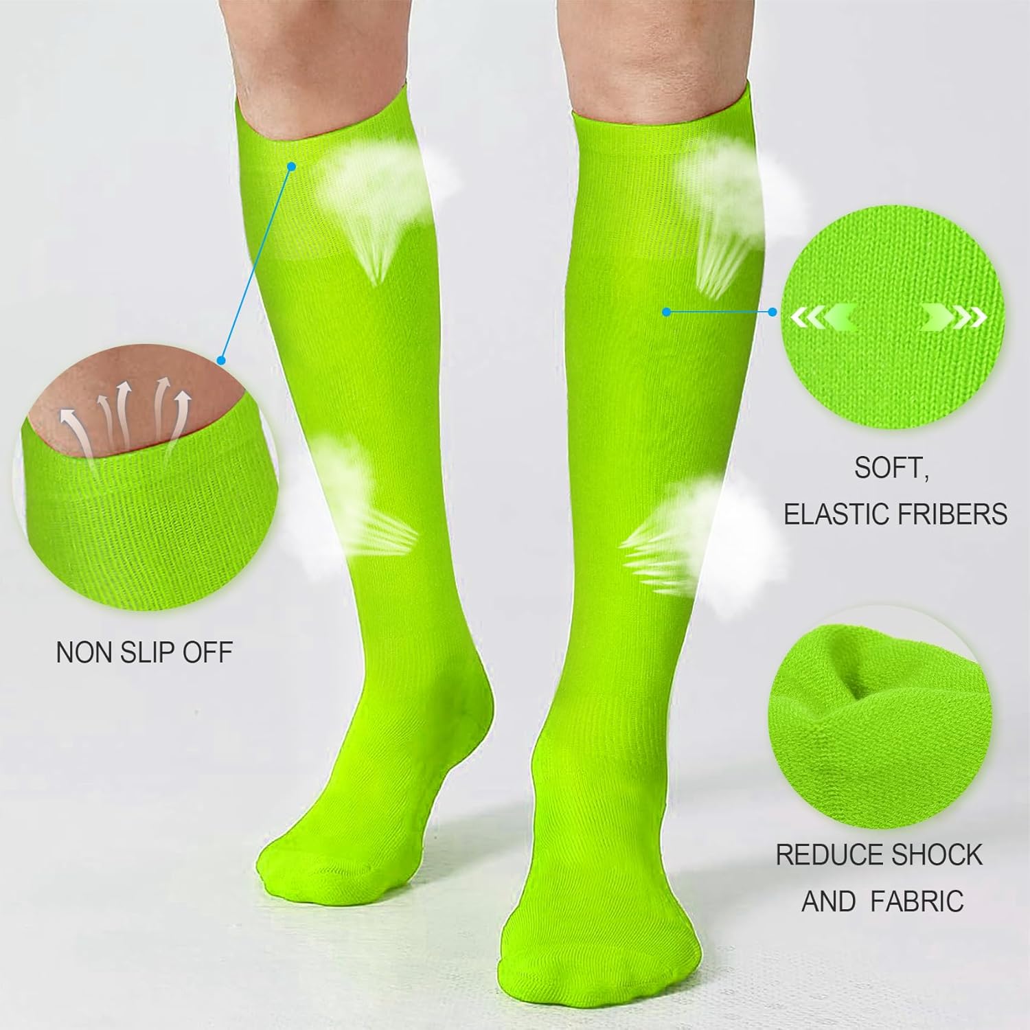 XZQTIVE Baseball Soccer Softball Socks for Youth Adult Solid Colors Socks for Boy Girl - Image 3