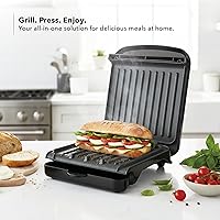 Vista 5 de OVENTE 2-Serving Electric Indoor Grill & Panini Press with Easy Clean Non-Stick Plate Coating, Opens 180 Degrees, 8.15" x 7.4" Space Saving Design