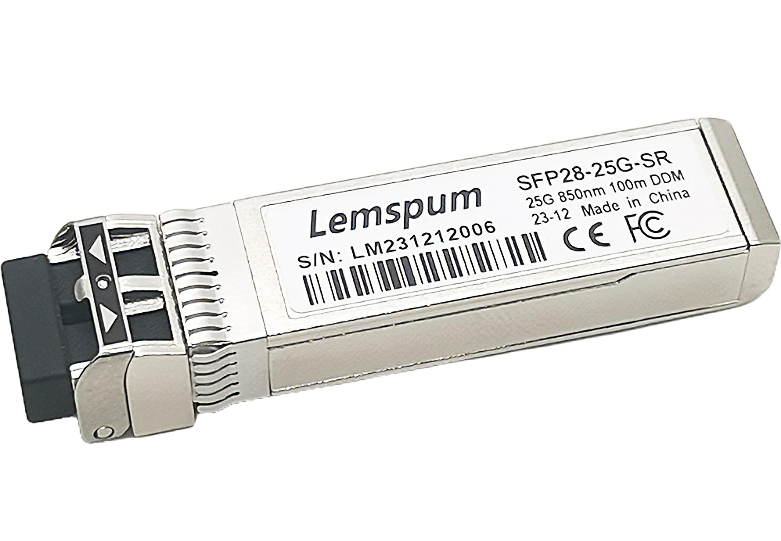 Lemspum 25GBase-SR Multimode SFP+ Transceiver 25G SFP28 850nm 100m DOM Duplex LC MMF Optical Transceiver Module Compatilbe with Intel E25GSFP28SR (1-Pack, 25GBase-SR|100m)