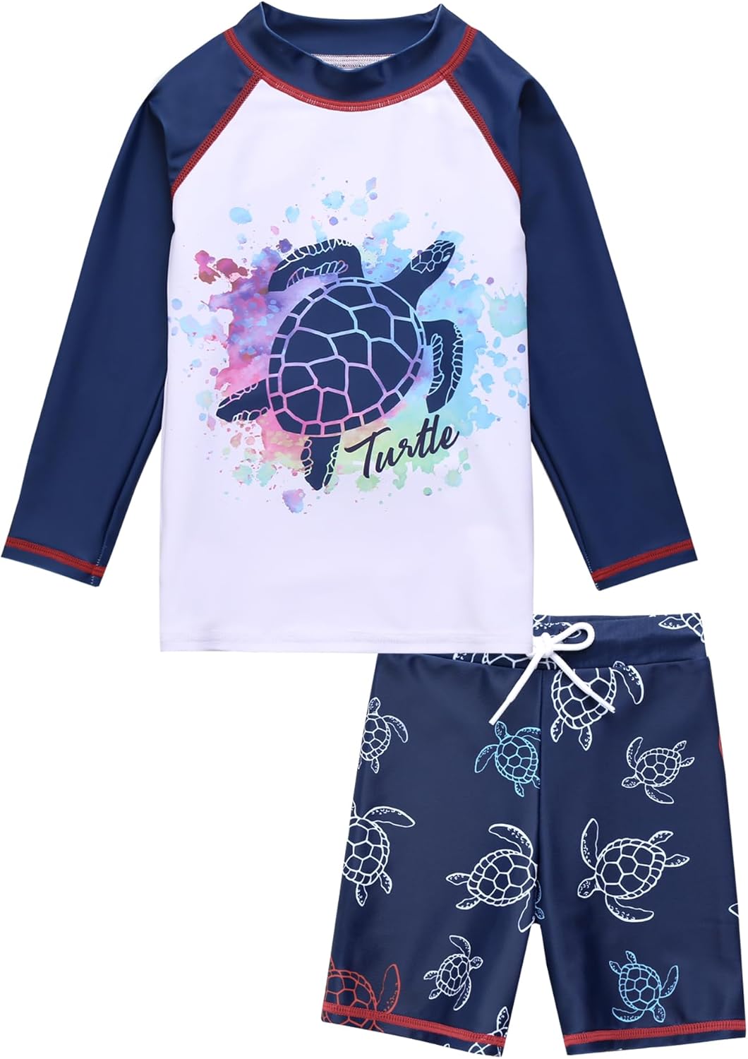 VAENAIT BABY Boys Rash Guard Swimsuit UPF 50+ Long Sleeve Toddler Bathing Suit Quick Dry Beach Swimwear 2~8Years