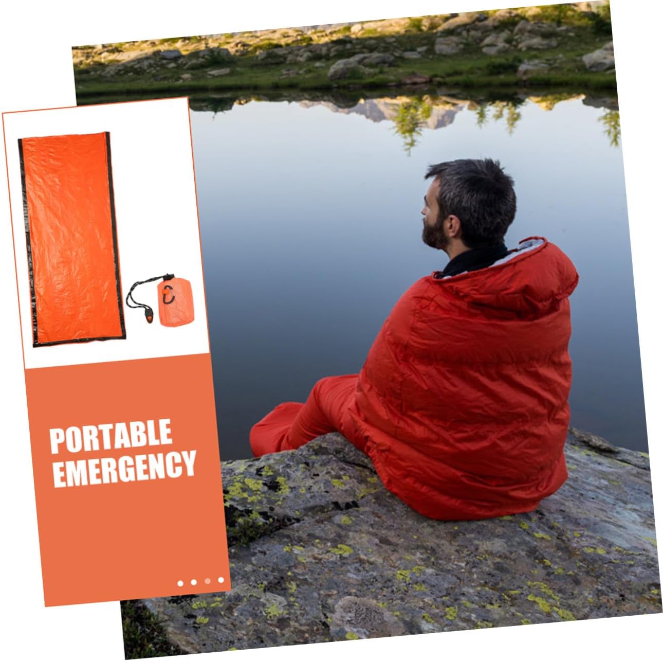 Toddmomy 2pcs Emergency Pe Aluminum Film Sleeping Bags with Drawstring Storage Bags Lightweight Adult Survival Bivy Sack for Camping Hiking Outdoor Warmth