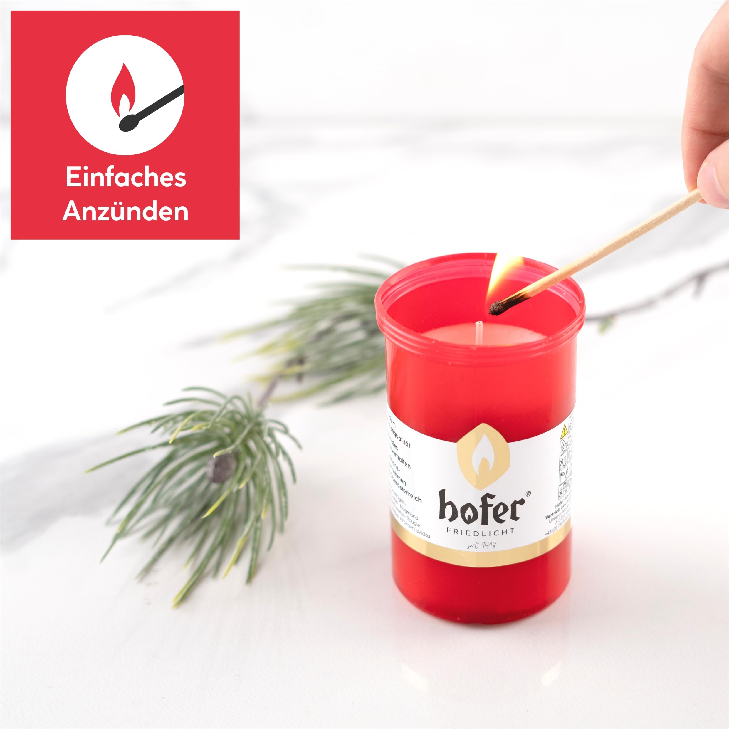 HOFER Candeline – L'originale, confezione grande, senza profumo, candele per decorare, feste, godere, rilassarsi, 50 pezzi