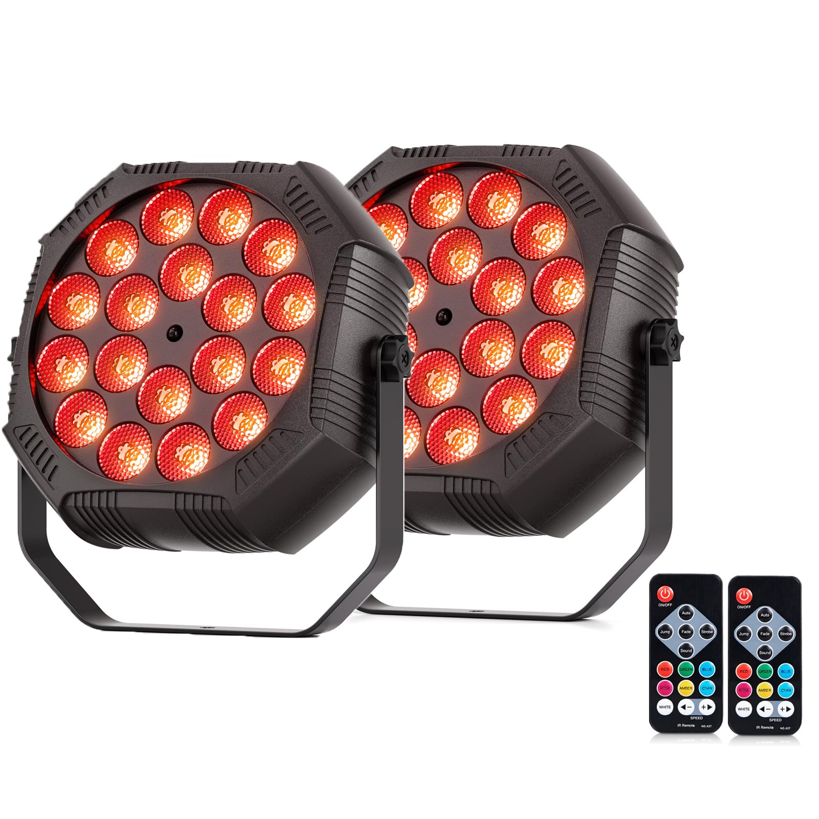 2PCS RGB Mini Par LED Batteria 3000mAh Ricaricabile, 27W Luci da Palco con Telecomando, 4-6h Autonomia, Attivazione Sonora Luce Feste per Bar DJ Discoteca Matrimonio Halloween Natale