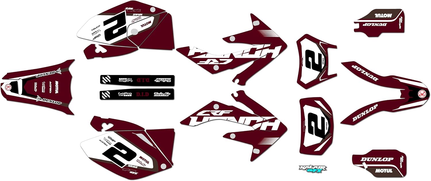 Graphics Kit for Honda CRF250X Enduro (2004-2007) Flight Series Red-Blue 09 Mil - Dirt Bike Custom Racing Graphics Decals Stickers Kit, no-Plastics