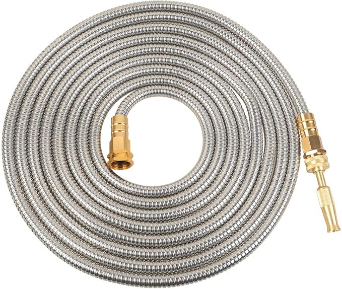 VERAGREEN Stainless Steel Metal Garden Hose 304 Stainless Steel Water Hose with