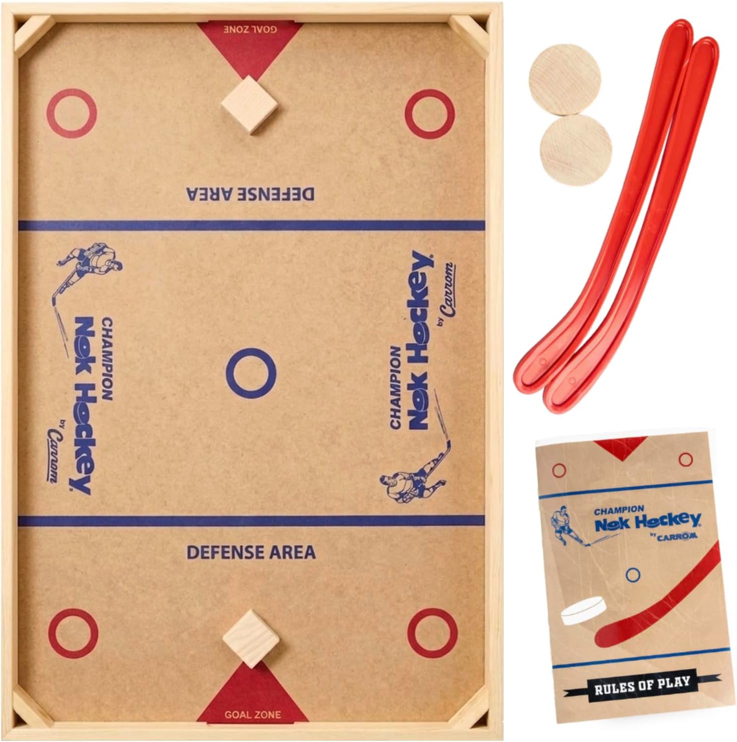 Champion Nok Hockey Game (Standard Size) — Wooden Board Games for Adults & Children — Indoor and Outdoor Games for Family — Sports Board Games