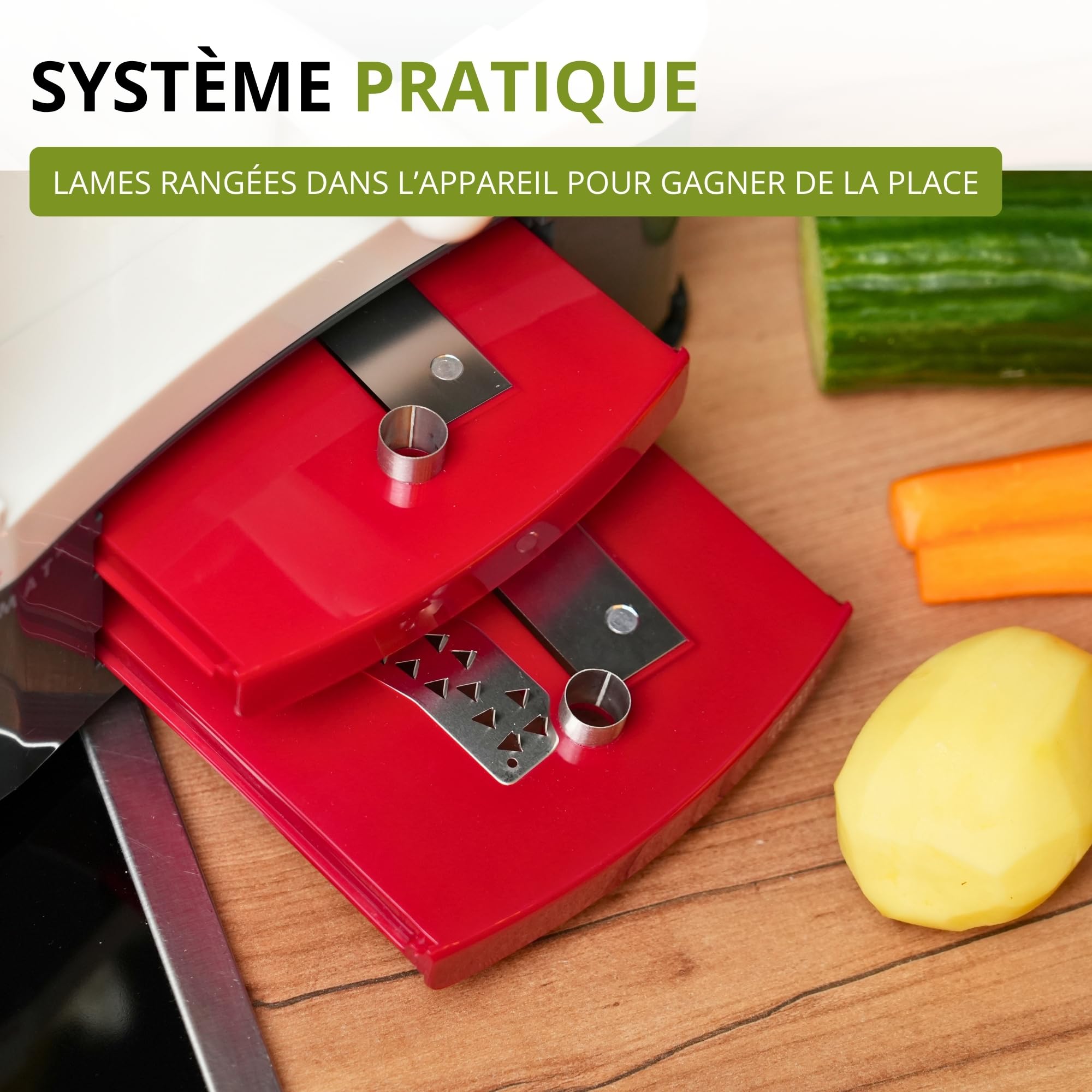 Westmark Mandoline en Spirale pour Nouilles de Légumes, Zoodles et Spirales de Légumes, 3 Lames, Lames Aiguisées en Acier Inoxydable, Spiromat, Gris/Blanc/Rouge, 11332260