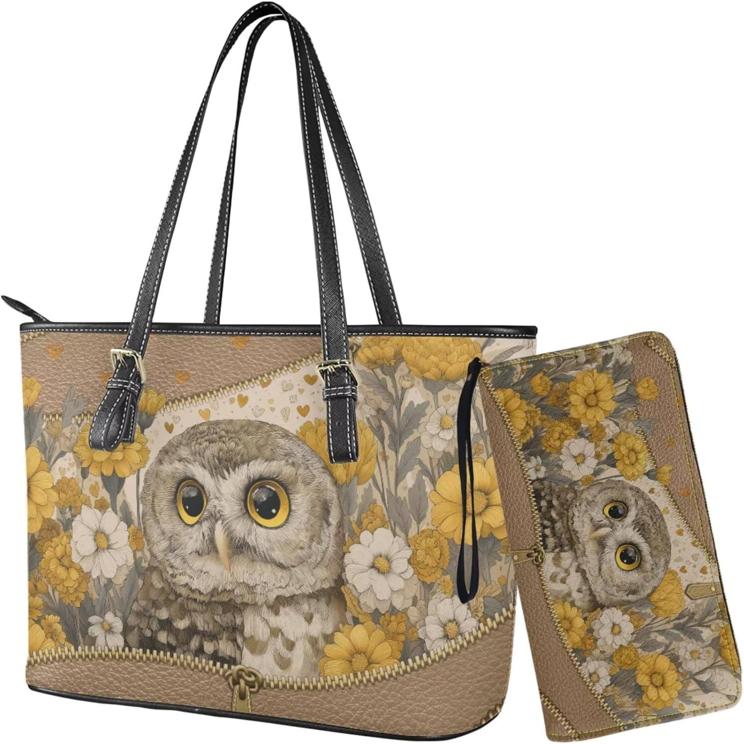 Cute Handbag and Wallet Set for Women Large Tote Handbag with Matching Wallet for Daily Use