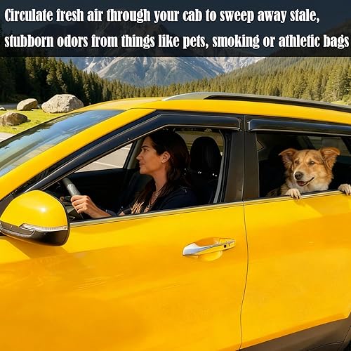 Vista 2 de Viseras laterales con cinta para ventana lateral, protectores de lluvia, deflectores de ventilación, para Nissan Altima 2019-2024, deflector