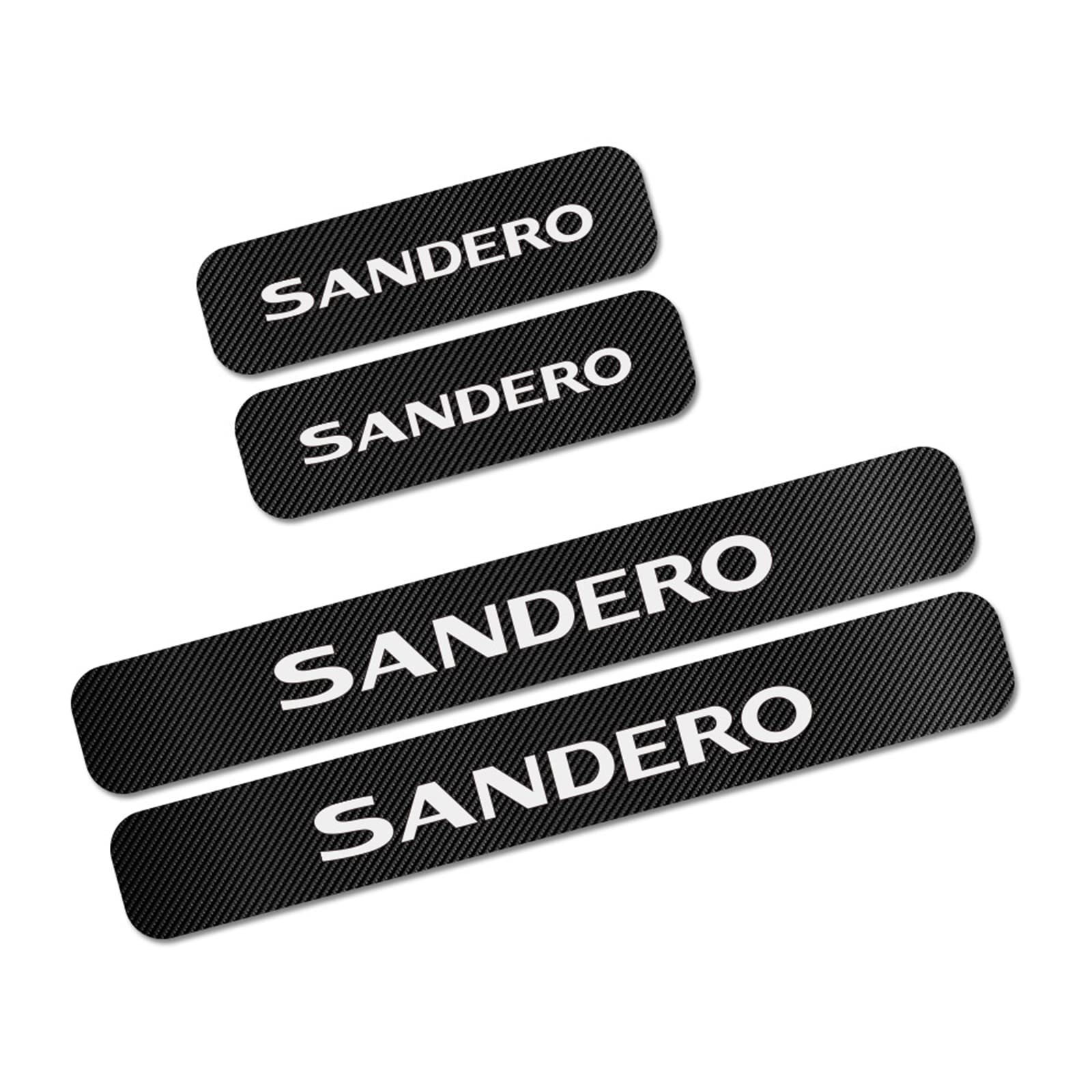 JYMLOV 4pcs Car Door Sill Protector Kick Plates for Ren-ault Dacia Duster Logan Sandero, Carbon Fiber Accessories Scuff Guard Threshold Cover Pedal, Trim Non-Slip, Sandero