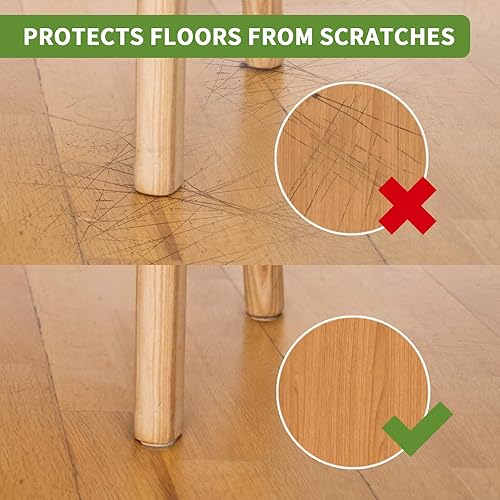 Vista 19 de Almohadillas de fieltro para muebles de madera dura, 68 unidades, almohadillas de muebles, protectores de suelo para pisos de madera dura