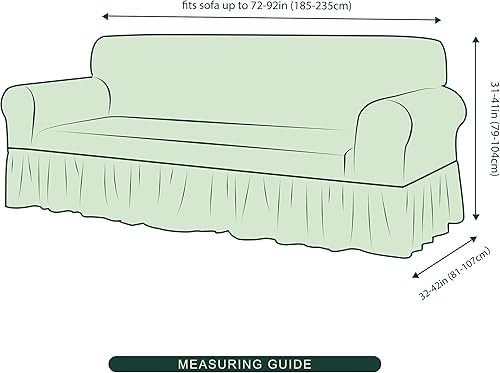 Miniatura 3 de CHUN YI Funda universal para sofá con falda, 1 pieza, ajustable, para 3 plazas, tela de sirsaca lavable de alta elasticidad duradera con falda,