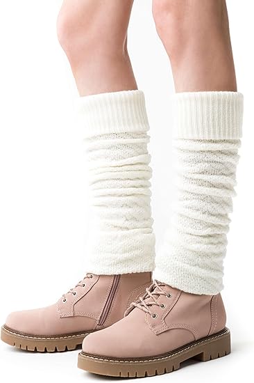 Ateena Wollen beenwarmers voor dames, zachte wintergebreide gehaakte