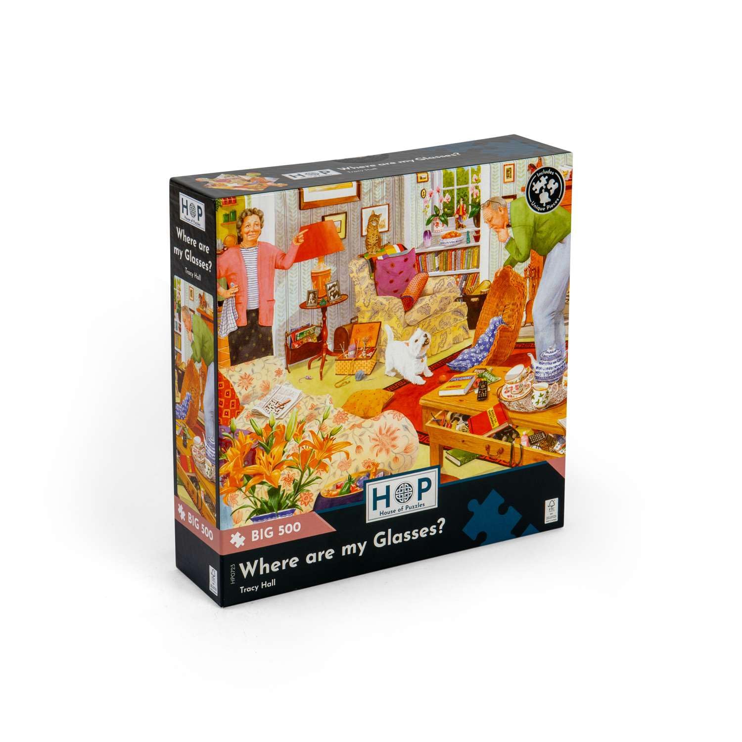 The House of Puzzles Where are my Glasses? Jigsaw, Big 500 Piece Jigsaws for Adults Extra Large Pieces, Artist Illustrated - Image 2
