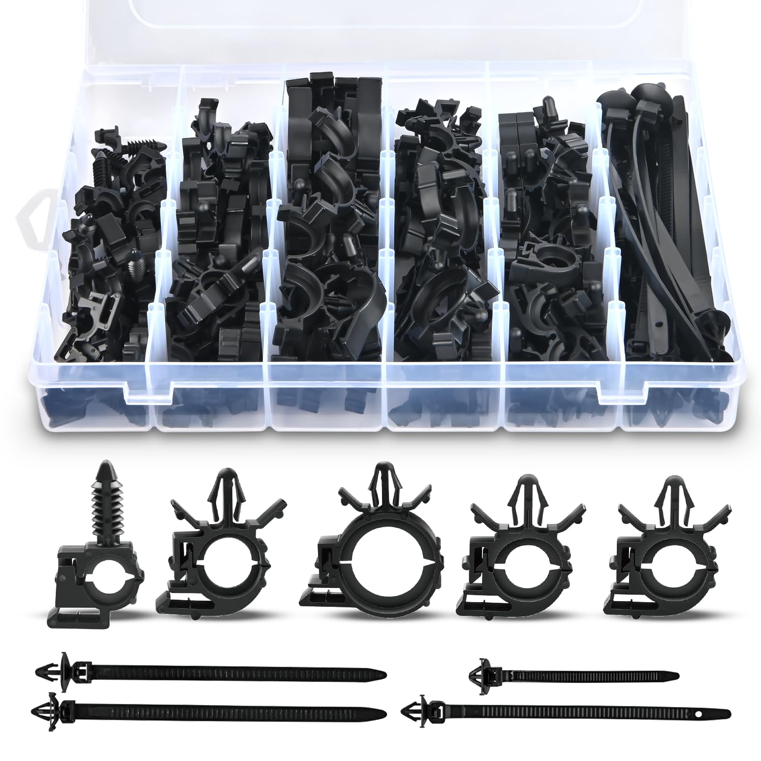 Snapklik.com : GOOACC 130Pcs Car Wire Loom Routing Clips Assortment