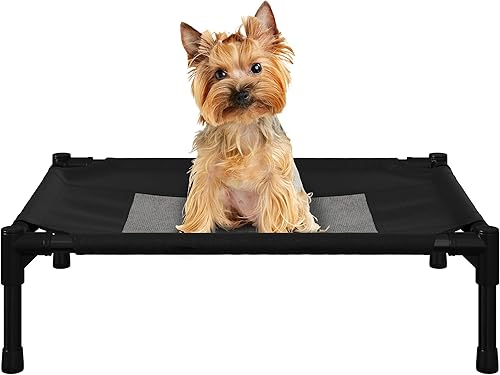 PETMAKER - Cama elevada para perroscachorrosmascotas de hasta 25 libras, mide 24.5 x 18.5 pulgadas, con patas antideslizantes, tipo catre para