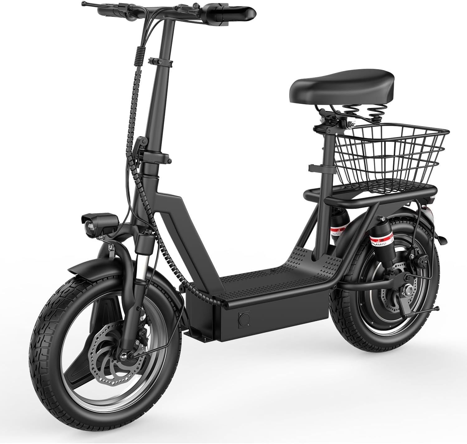 ASKGO Electric Scooter for Adults, 1000W Peak Motor Electric Scooter with Seat, 25 MPH & 35 Miles, Dual Suspension Dual Brake, 14" Foldable E Scooter for Commuting, Shopping