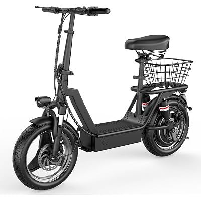 ASKGO Electric Scooter for Adults, 1000W Peak Motor Electric Scooter with Seat, 25 MPH & 35 Miles, Dual Suspension Dual Brake, 14" Foldable E Scooter for Commuting, Shopping