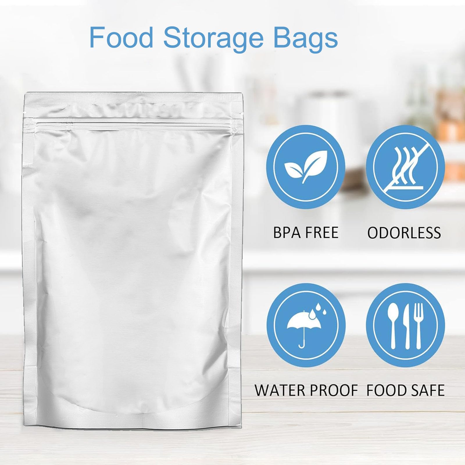 100 bolsas de Mylar de 1 cuarto de galón de grosor, 9.4 mil, 7 x 10 pulgadas, bolsas herméticas de Mylar sellables al vacío para almacenamiento de alimentos a largo plazo (7 x 10 pulgadas (1 cuarto de