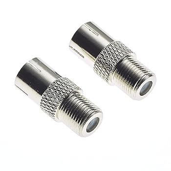 Keple TV F Connector Socket To IEC Coax Socket (Pack of 2) 