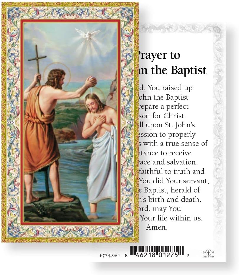 Prayer to St. John The Baptist Gold Stamped Paper Holy Cards, 100-Count Value Pack