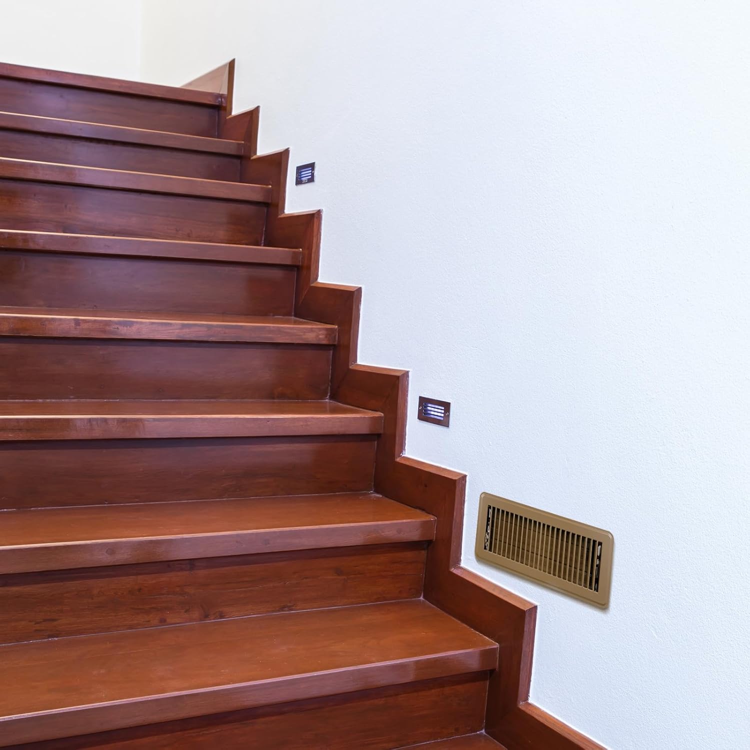 Retisee 6 Pcs 4" x 12" Floor Register Vent Covers Heavy Duty Steel Walkable Floor Vents with Adjustable Airflow Curved Safe Edges and Rust Proof Finish for Homefloor Sidewall (Brown)