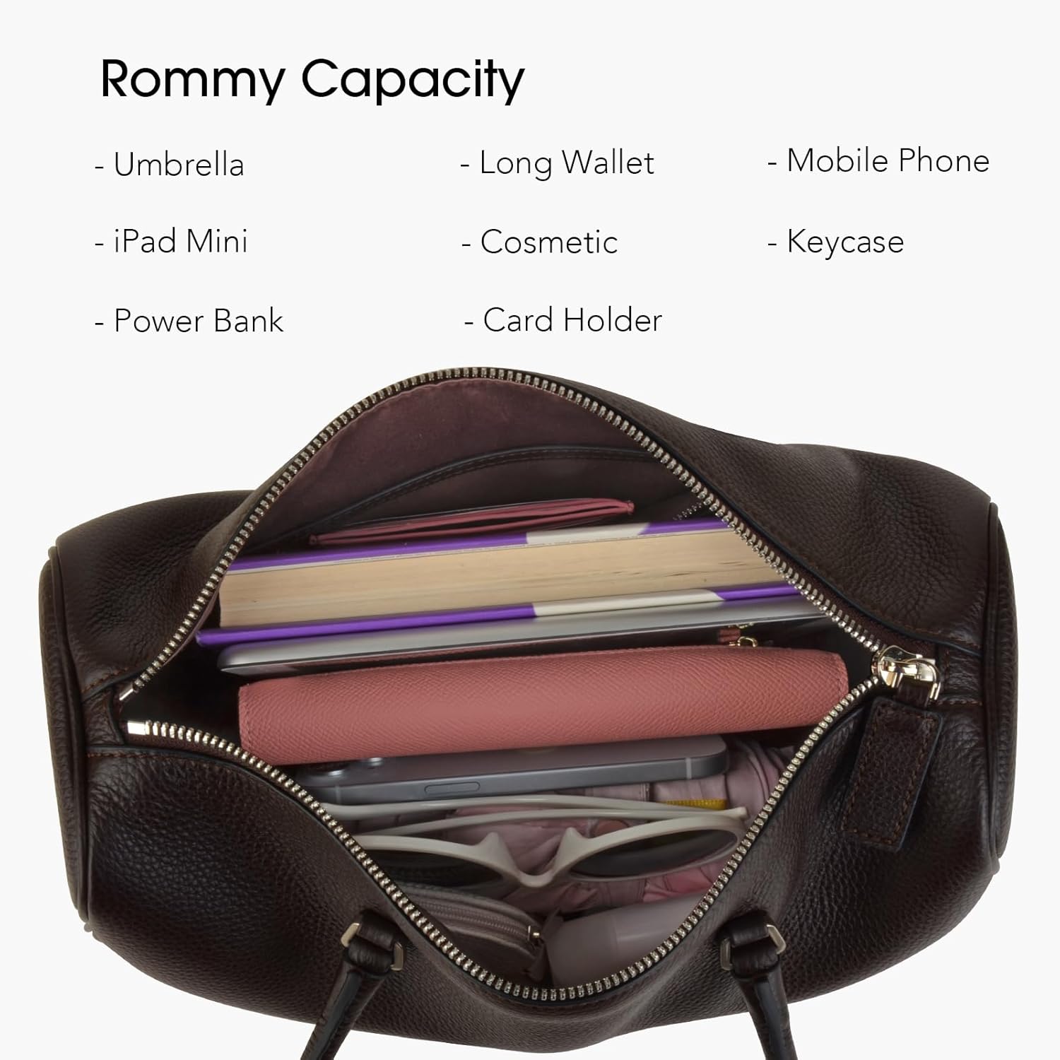 Premium Full-Grained Leather Handbag, Hobo Bags and Top Handle Barrel Bags Purses for Women - Image 6