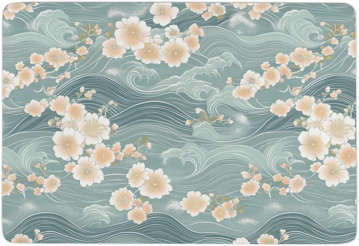 Machine Washable Boho Floral 3x5 Rugs, Non Slip Area Carpet for Bedroom Decor
