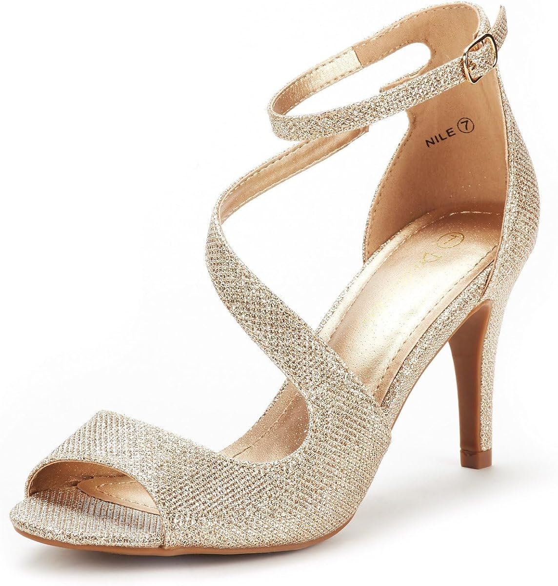 DREAM PAIRS Sandalias elegantes con puntera abierta para mujer