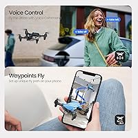 Vista 4 de DEERC D20 - Mini dron con cámara y control remoto, control por voz, selfi gestual, control de altitud, control de gravedad, inicio con un botón