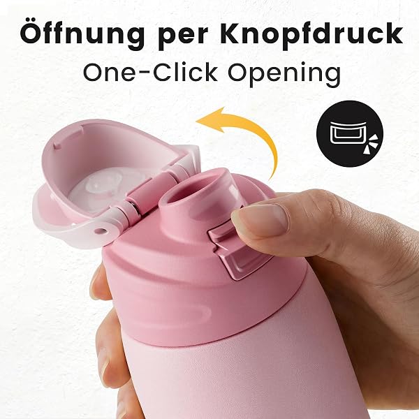 Fjbottle Botella Acero Inoxidable Térmica 1L/750ml – Botella Deportiva 24H Frío 12H Calor, Sin BPA, Apertura con Botón, Hermética, Apta Lavavajillas - 3