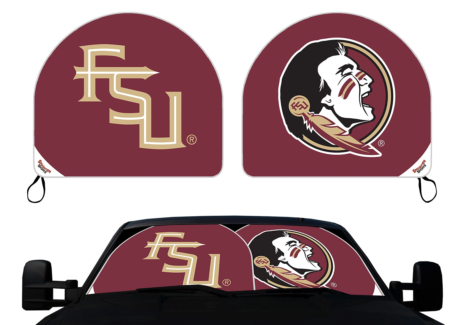Smash'em Sports Dome Florida Seminoles - Dome Shaped Auto Sunshade