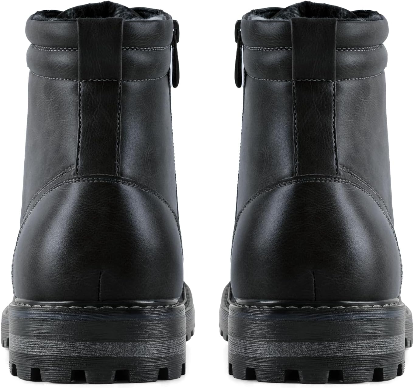 Bruno Marc Men's Motorcycle Combat Boots Warm Zipper Biker Riding Oxford Boot - Image 5