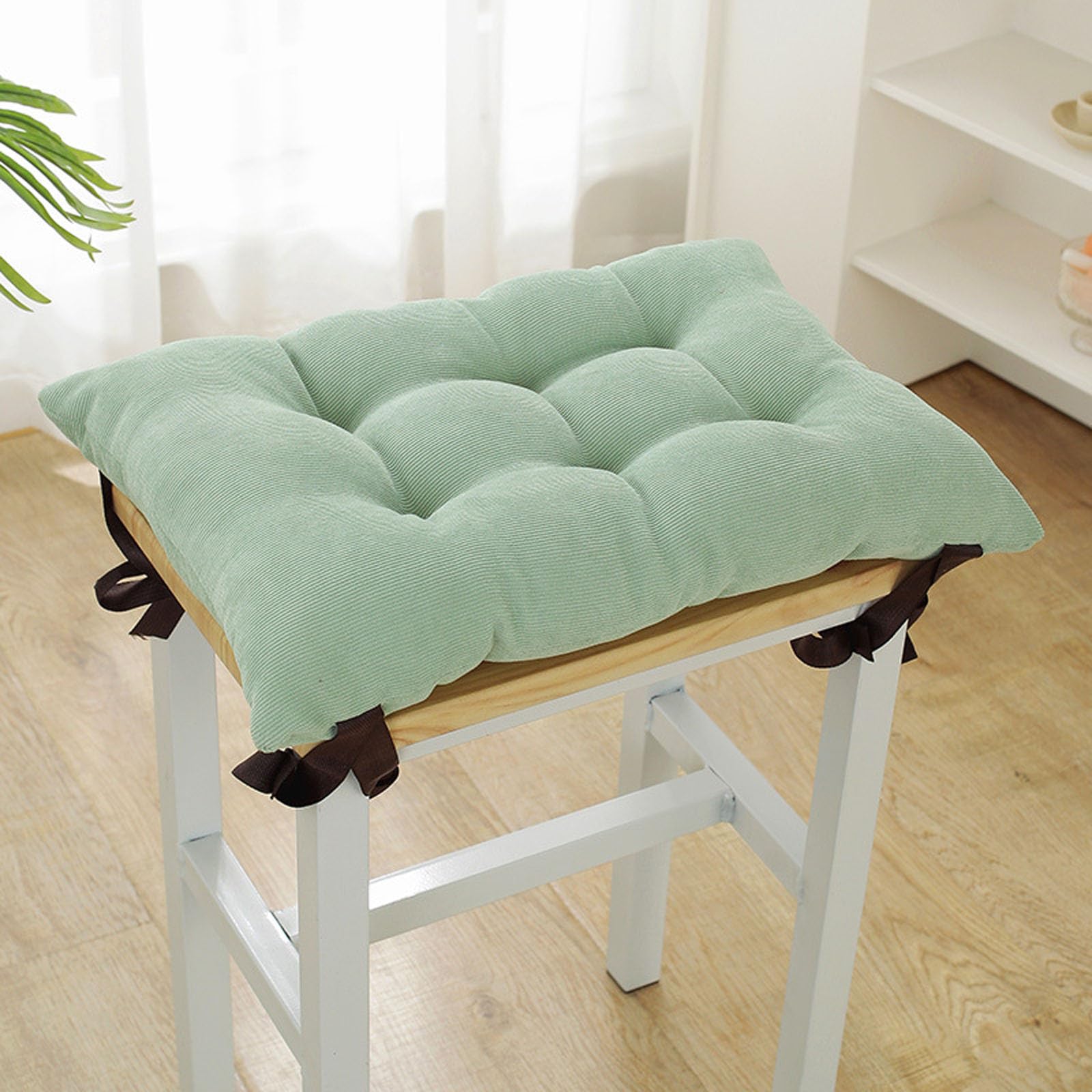 Coussins de chaise en velours côtelé 50x50 cm lot de 4 galettes épaisses pour tabouret
