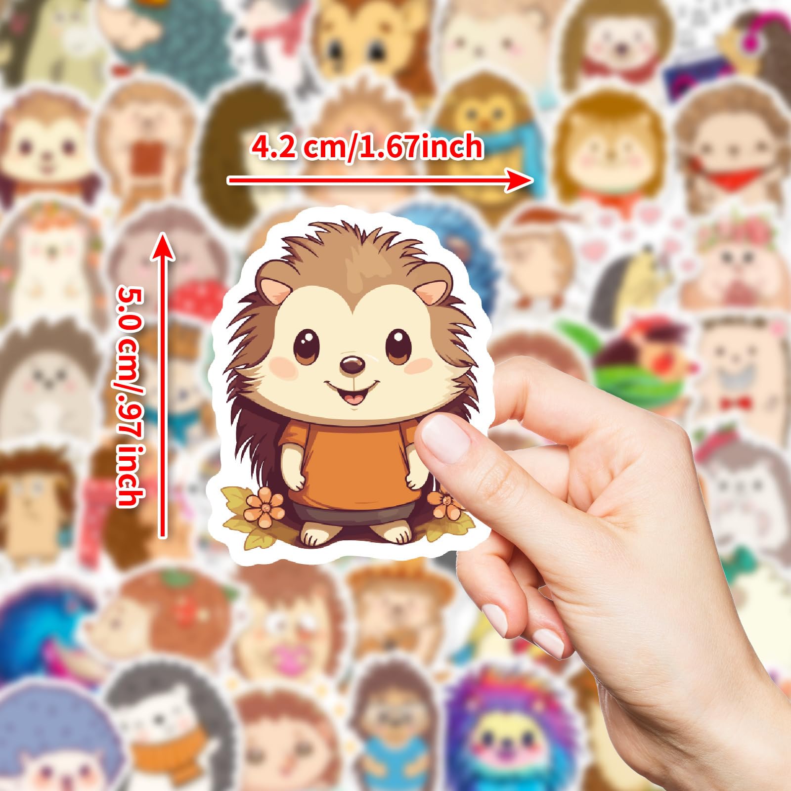 50 Pcs Little Hedgehog Stickers for Skateboard,Luggage,Guitar,Water Bottles,Phone,Animal Cute Style Stickers Waterproof Vinyl,Graffiti Decorate for Teens Girls Children Motivate Gift - Image 4