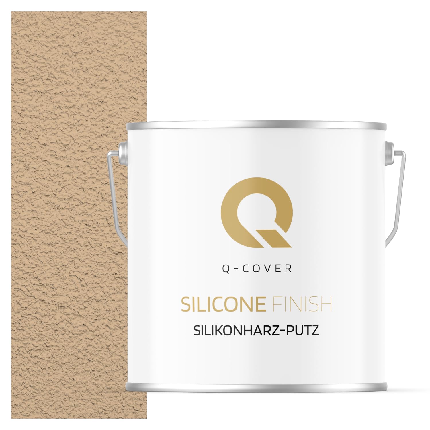 Silikonharz-Putz Beige F445 7 kg, 3,00 mm – Kratzputz, Außenputz, Strukturputz, Fassadenputz, Wasserabweisend, Selbstreinigung