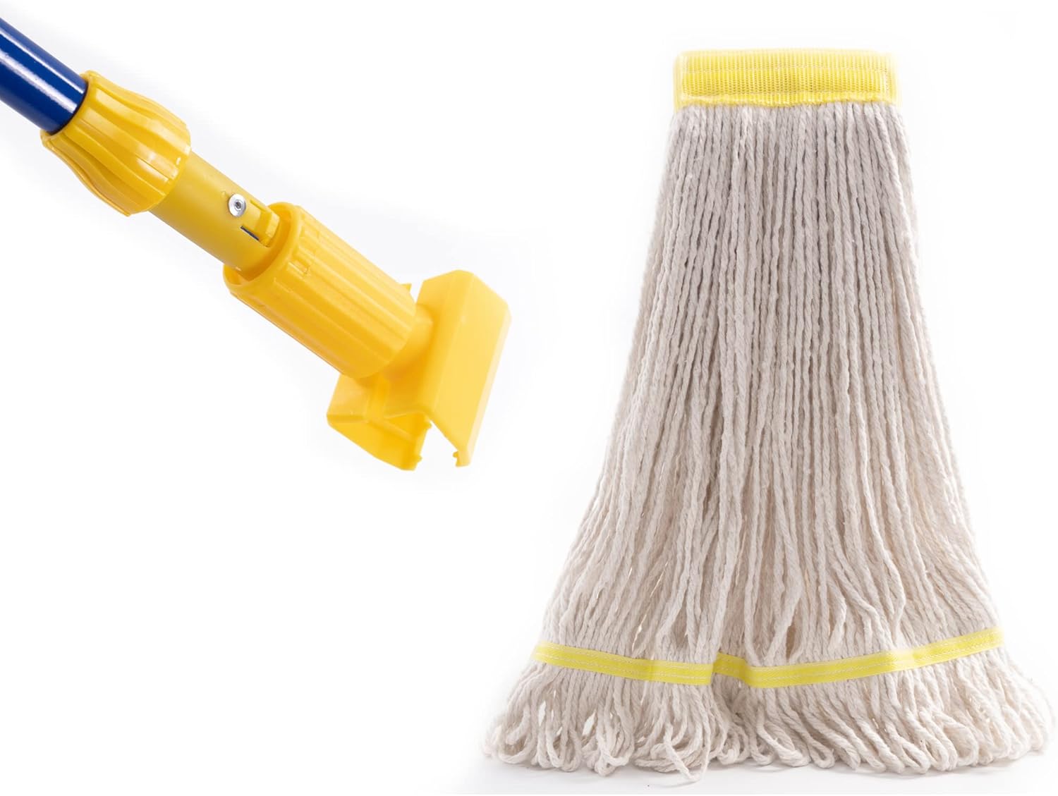 Matthew Cleaning Commercial Quick-Change Iron Mop Handle for Floor Cleaning Heavy Duty Mop Stick Replacement 60inch Jaw Clamp-Style Wet Mop Gripper Holder Handle 6 Packs
