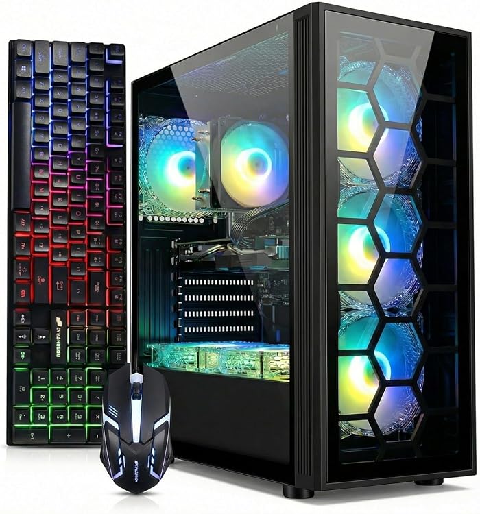 STGAubron Gaming PC Intel Core i7 RTX 3050 32GB RAM 1TB SSD WiFi 6 RGB Fans