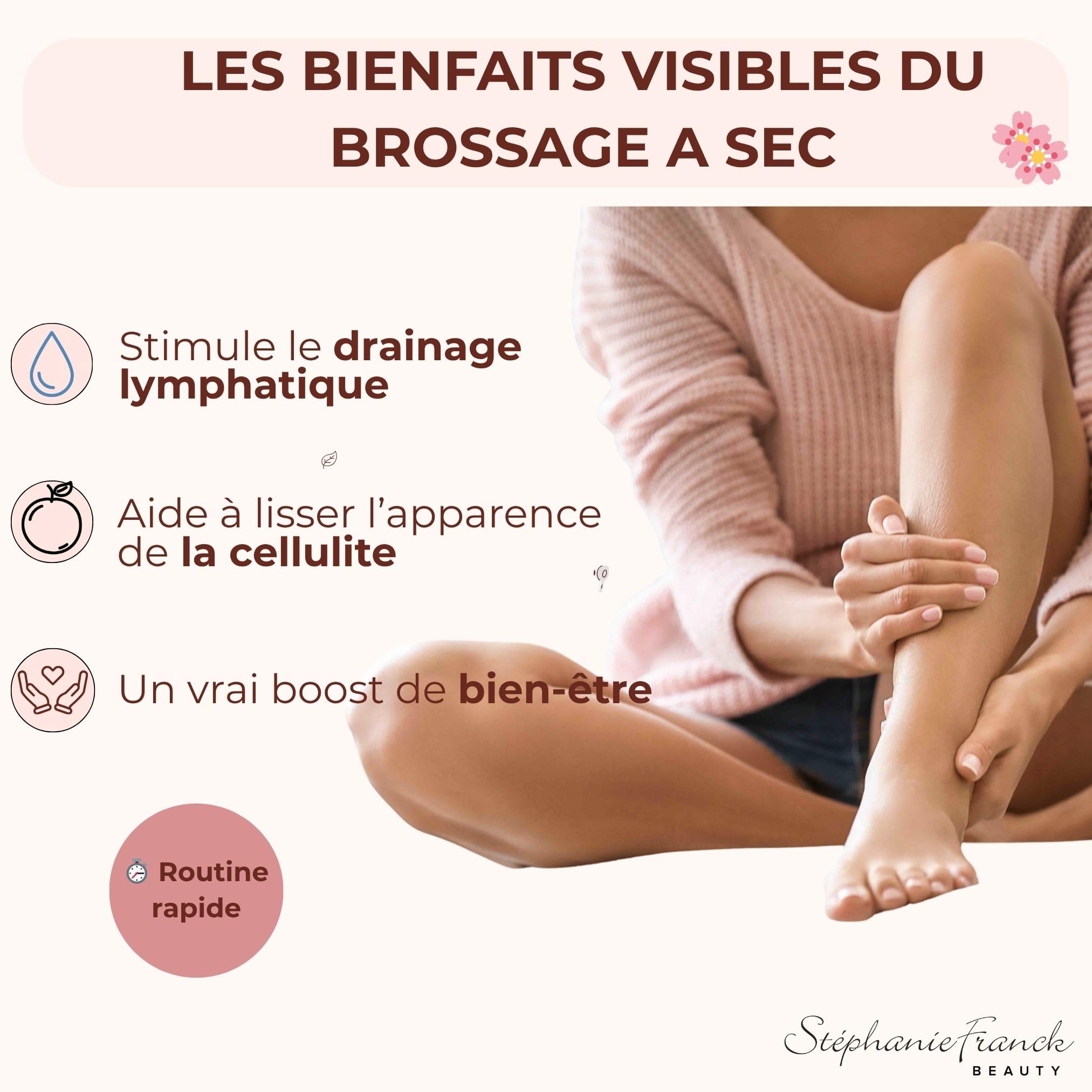 Brosse à Sec Dynamisante Vegan – Dry Brushing Énergisant, Fibres de Tampico Naturelles & Bois FSC – Exfoliation & Raffermissement – Made in Germany
