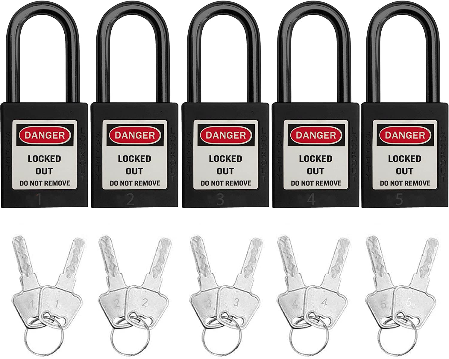 RecycLock Candado de seguridad, con llave diferente, OSHA Loto candados de seguridad para estaciones de bloqueo y dispositivos con número (1-10) (número 1-10) (número 1-10)