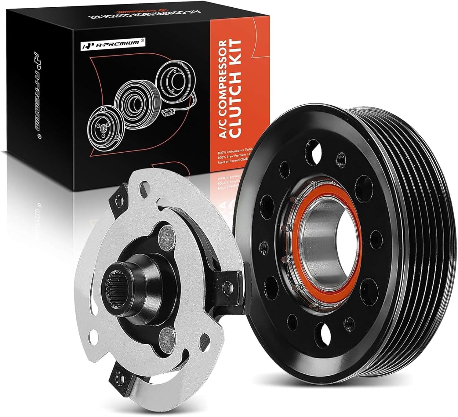 A-Premium Air Conditioner AC Compressor Clutch Kit Compatible with Volkswagen Jetta, Passat, Golf, Tiguan, Beetle, CC, Eos, GTI, Golf City, Golf R, Passat CC & A3, TT, A3 Quattro, TT Quattro