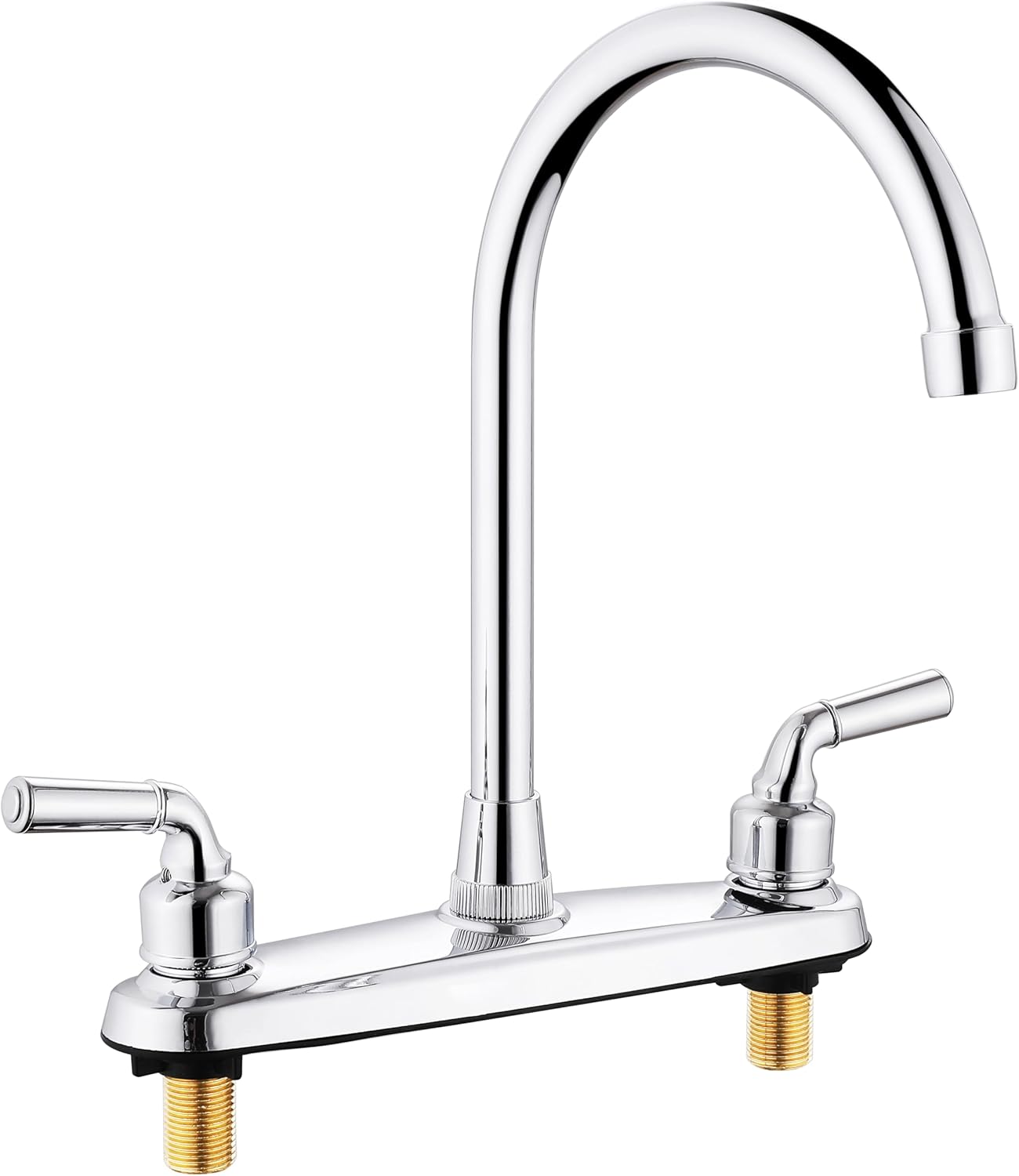 All Metal RV Kitchen Faucet, 8 Inch RV Sink Faucet Replacement with Water-Saving Aerator and 360 Degree Swivel Arch for Campers, Travel Trailers, 2 Hole Installation