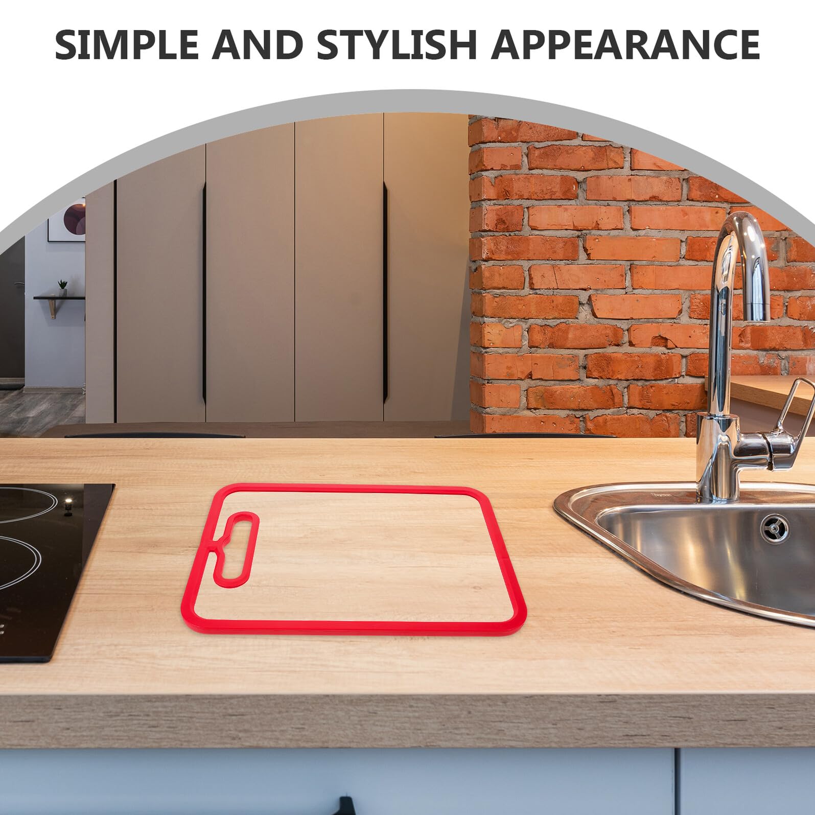 Tagliere Bifacciale in Vetro Temperato Rosso 12, 58x8, 65 | Vetro e Silicone, Superficie Liscia e Pattern Antiscivolo, Leggero e Resistente al Calore per Picnic e Incontri All'aperto
