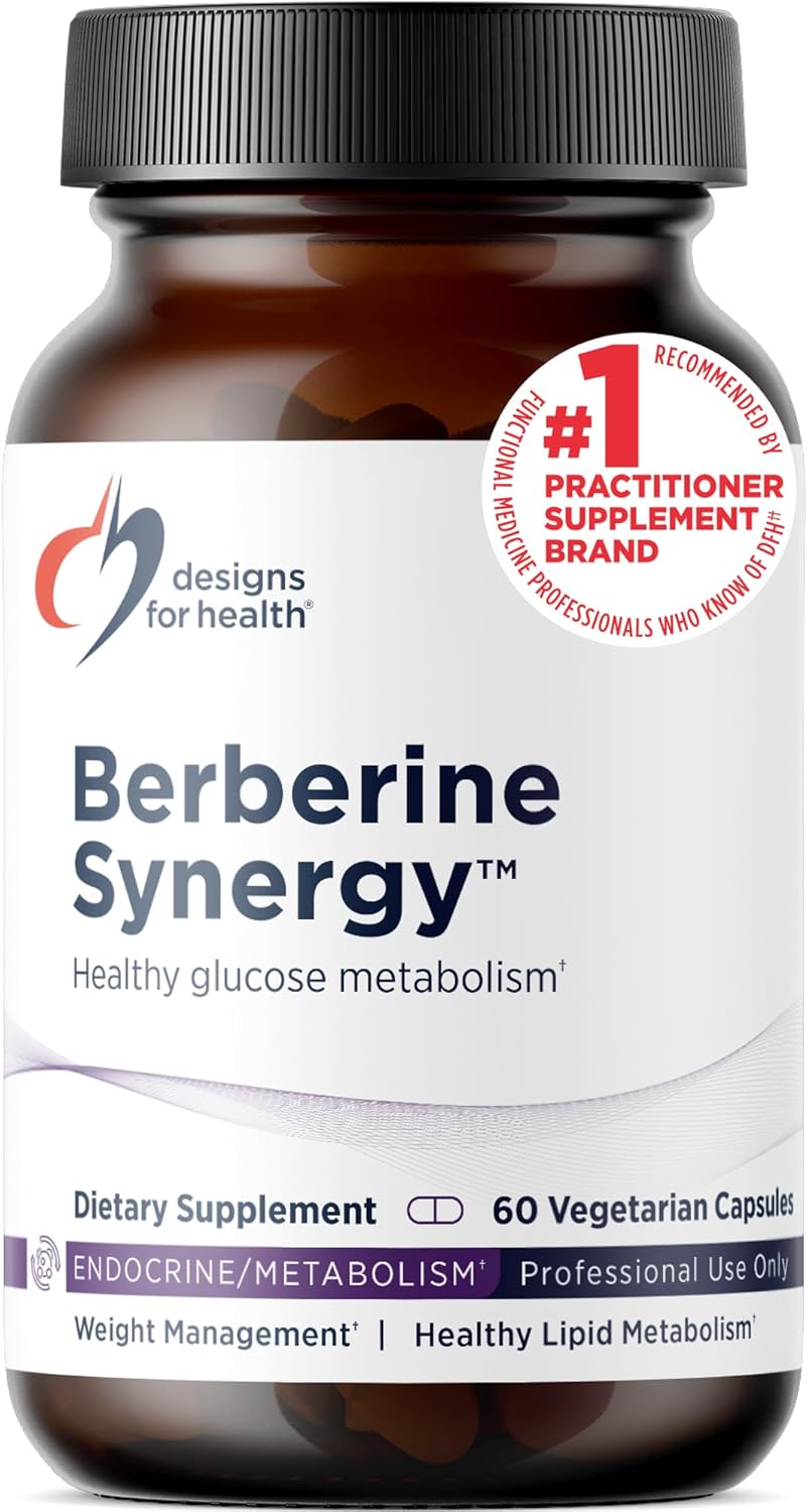 Designs for Health Berberine Synergy - Berberine HCL 400mg + Alpha Lipoic Acid (ALA) for Metabolism, Heart Health + Liver Support - Vegan, Non-GMO Berberine Supplement (60 Capsules)