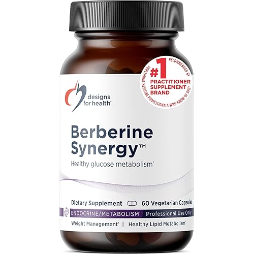 Designs for Health Berberine Synergy - Berberine HCL 400mg + Alpha Lipoic Acid (ALA) for Metabolism, Heart Health + Liver Support - Vegan, Non-GMO Berberine Supplement (60 Capsules)