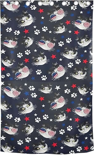Miniatura 2 de Paw Cat July 4th Independence Day Blackout Curtain 84 inches Length Window Curtain Panels for Apartment Drapes for Sliding Glass Doors Sheer