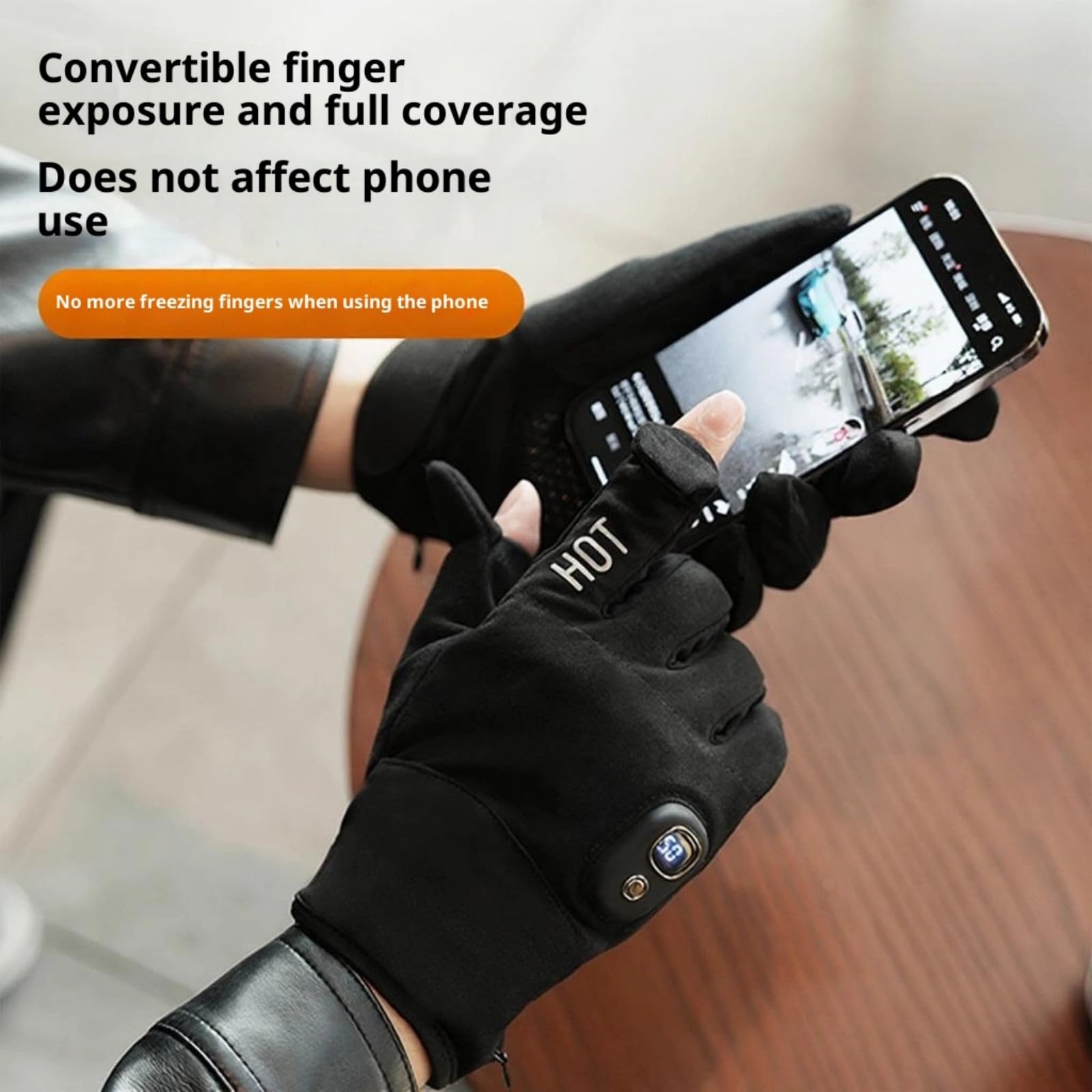 Guantes térmicos recargables para hombres y mujeres, 5 niveles de calor, batería de 3000 mAh, resistentes al viento, térmicos, para esquí, ciclismo, clima frío